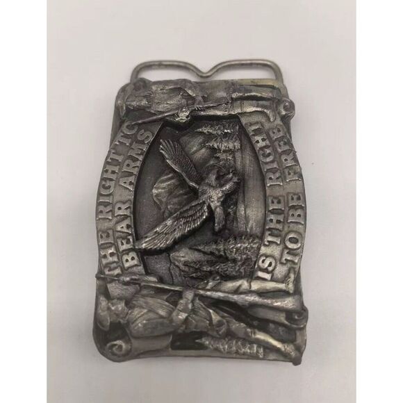 "The Right to Bear Arms" 2nd Amendment Belt Buckle - Picture 2 of 7